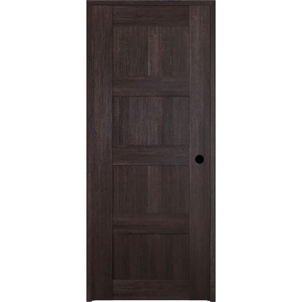 Unbranded 24 in. x 80 in. Vona Left-Handed Solid Core Veralinga Oak Textured Wood Single Prehung Interior Door