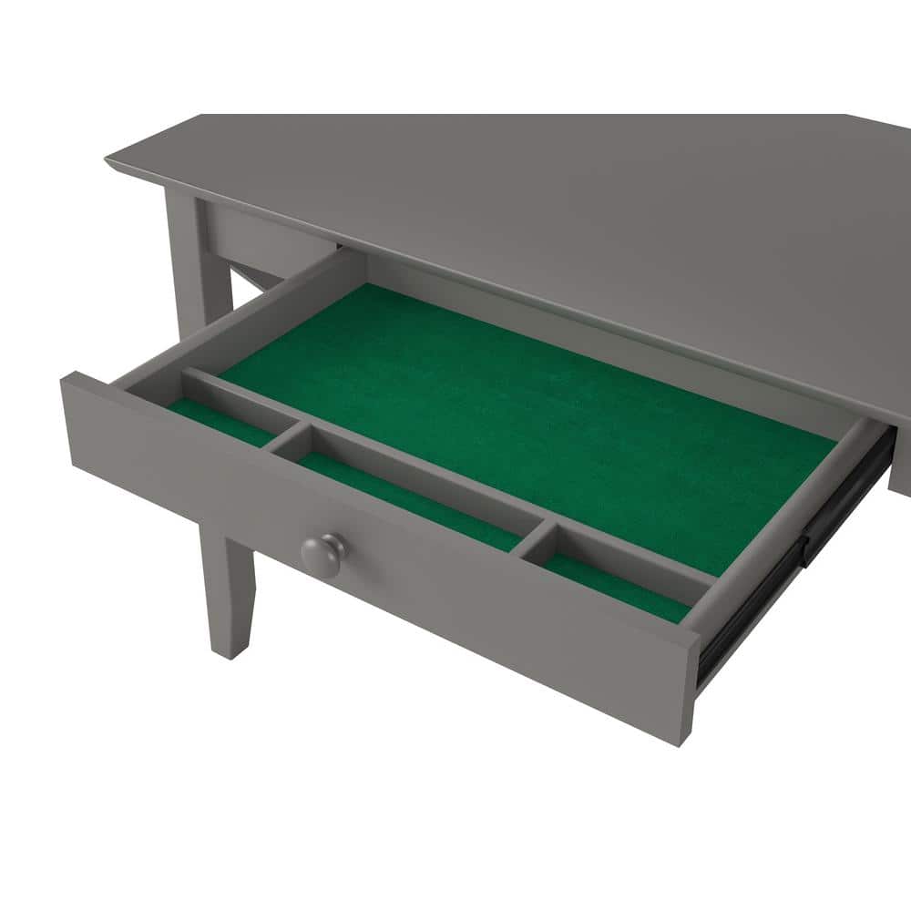 Mission-Inspired 48" Solid Hardwood Desk with Drawer in Gray