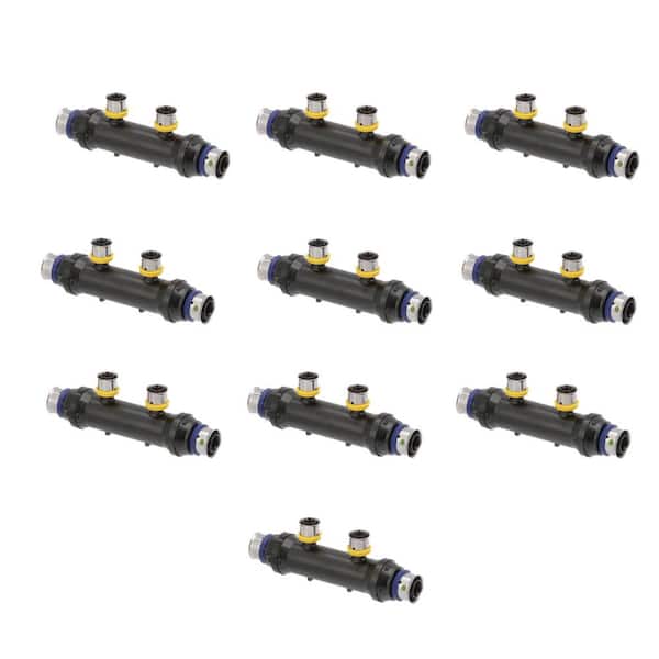 Viega PureFlow 3/4 in. x 3/4 in. x 1/2 in. Press Polysulfone Manifold-2 Outlets (10-pack)