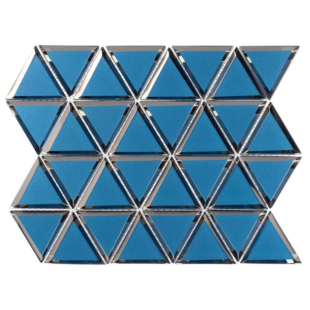 Bluester 3" x 3" Beveled Glass Geometric Mosaic Tile