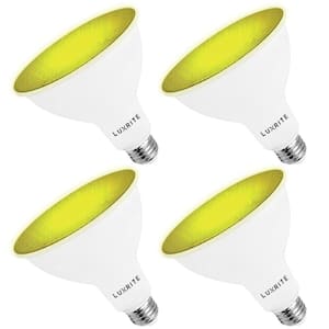45-Watt Equivalent PAR38 LED Light Bulbs Flood Yellow Light Bulb 8-Watt Damp Rated UL Listed E26 Indoor Outdoor (4-Pack)