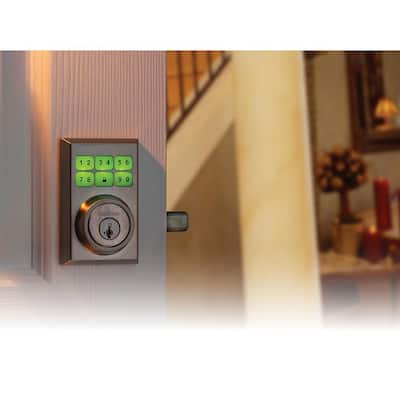 Z-Wave SmartCode 910 Contemporary Satin Nickel Single Cylinder Electronic Deadbolt Featuring SmartKey Security