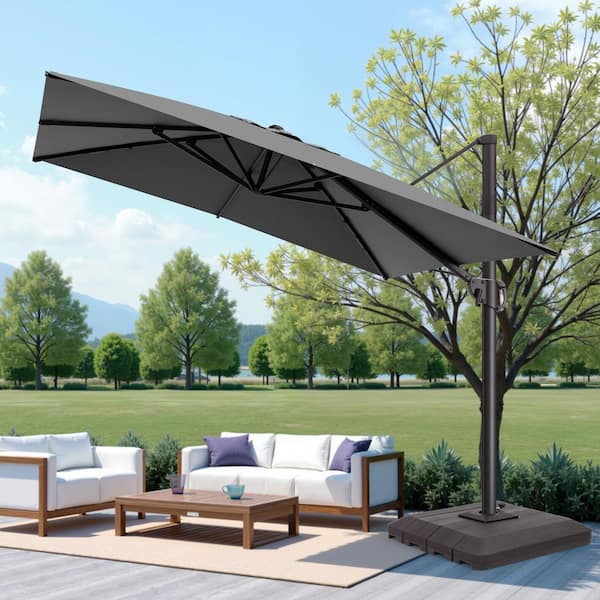 backyard patio umbrellas Are Cantilever Patio Umbrellas Truly Better? We Tested This Affordable  Option to Find Out