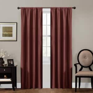 Burgundy Jacquard Thermal Blackout Curtain - 50 in. W x 84 in. L