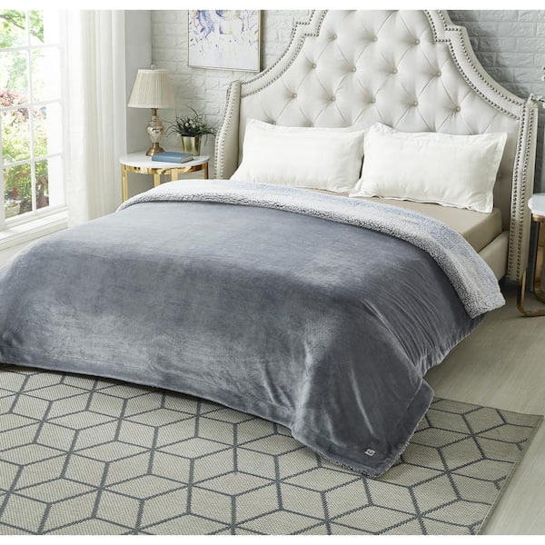 Grey crushed velvet discount throw