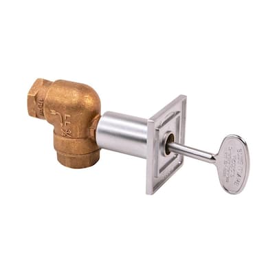 Universal Square Gas Valve Flange and 3 in. Key with 3/4 in. Quarter Turn Angled Valve 150,000 BTU in Satin Chrome
