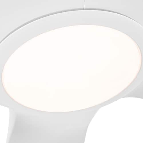 60 in. Dimmable Integrated LED Light Indoor White Remote Flush Ceiling Fan with 5 ABS Blades Ceiling Fans