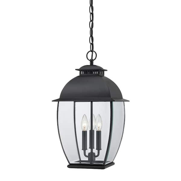 Quoizel Bain 3-Light Black Outdoor Pendant Light BAN1911K - The Home Depot