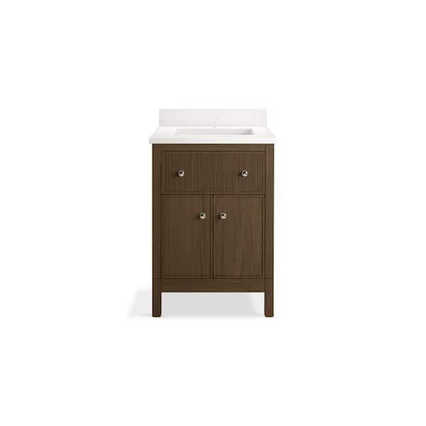 Malin By Studio Mcgee 25 in. Draper Oak Bath Vanity with Quartz Top