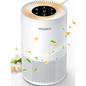 Tower Air Purifier for Home Large Rooms up to 1200 sq. ft. with True HEPA Filter, Pollen White