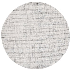 Abstract Gray/Ivory 4 ft. x 4 ft. Speckled Round Area Rug