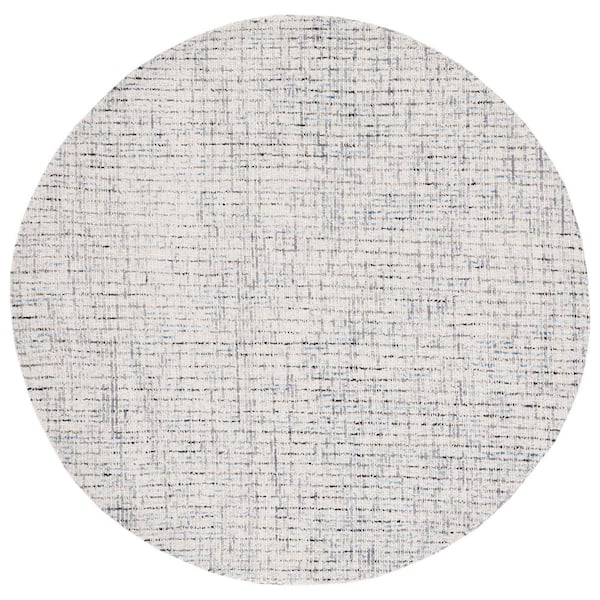 SAFAVIEH Abstract Gray/Ivory 8 ft. x 8 ft. Speckled Round Area Rug