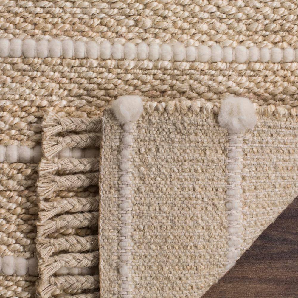 Ivory Stripe Hand-Woven Wool Blend 8' x 10' Area Rug
