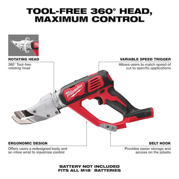 M18 18-Volt Lith-Ion Cordless 18-Gauge Single Cut Metal Shear w/ 5.0 Ah Battery