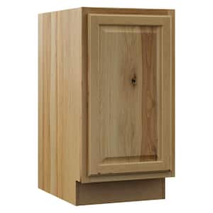 Hampton Assembled 18x34.5x24 in. Pull Out Trash Can Base Kitchen Cabinet in Natural Hickory