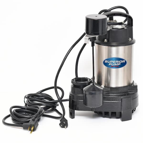 Superior Pump 3/4 HP Submersible Stainless Steel-Cast Iron Sump