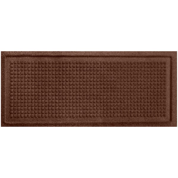 Bungalow Flooring Waterhog Squares 15 in. x 36 in. PET Polyester Indoor Outdoor Boot Tray Dark Brown