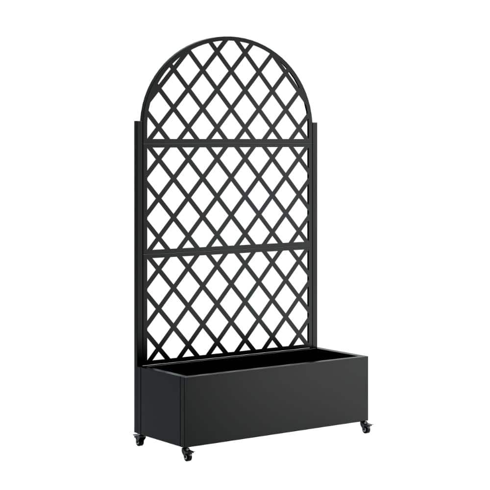 Avex Black Metal Arched Raised Planter Boxes with Drainage Holes & Lockable Wheels & Privacy Screen price history on PriceWatchPro