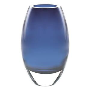 9 in. Midnight Blue European Mouth Blown Crystal Radiant Decorative Vase