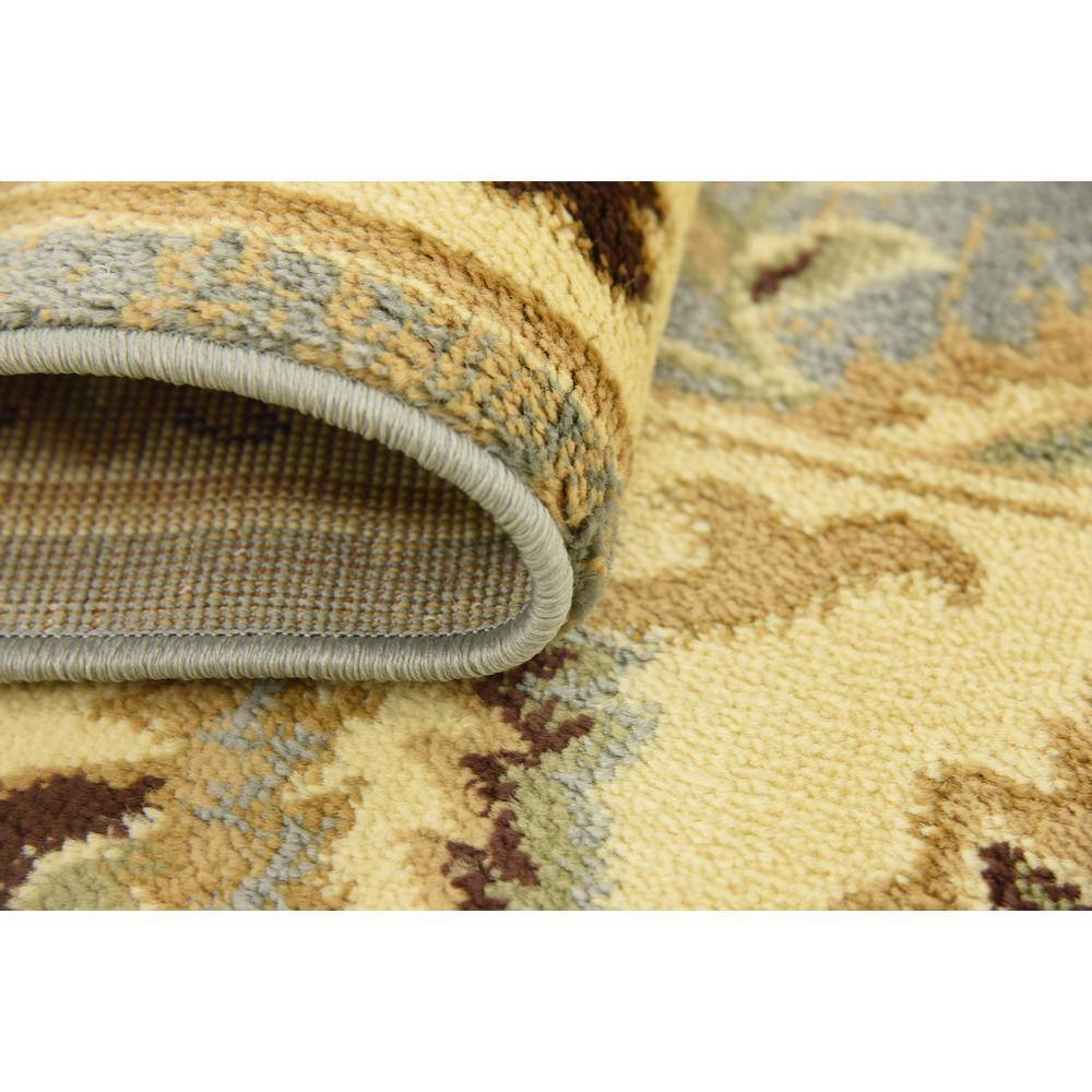 Aditi Light Blue Floral Motif Easy-Care Rectangular Rug