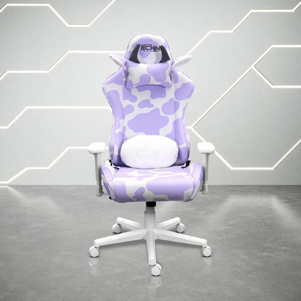 Techni Sport Cow Series TS85 Lavender Gaming Chair with Adjustable