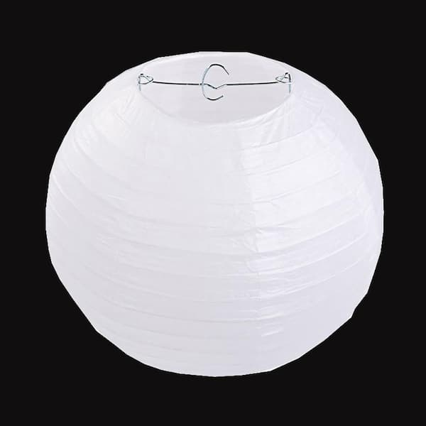 Novelty Place Round Wedding White Paper Lanterns Decorations 8 Inch 10 Pack Size, Chinese Paper Light Shades