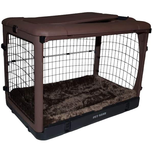 Pet Gear The Other Door 27 in. L x 18.25 in. W x 21.75 in. H Chocolate Steel Crate with Pad
