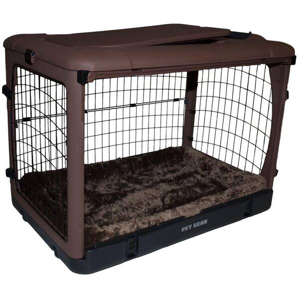 Pet Gear The Other Door 42 in. L x 28 in. W x 28 in. H Steel Crate with Pad in Chocolate