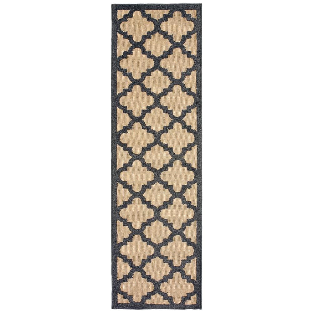 Home Decorators Collection Marina Black 2 ft. x 8 ft. Outdoor Runner