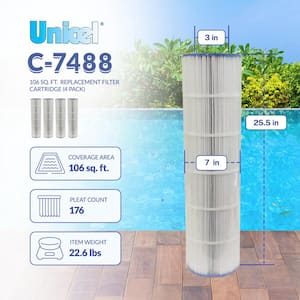 7 in. Dia 106 sq. ft. Pool Replacement Filter Cartridge (4-Pack)