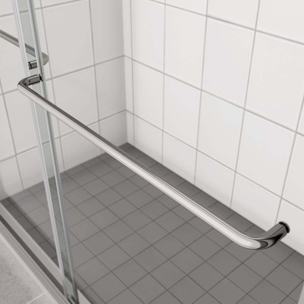 Chrome Finish Sliding Shower Door with Clear Tempered Glass, 48" x 70"