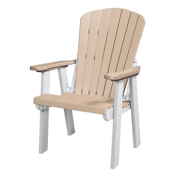 American Furniture Classics Adirondack Weatherwood and White Fan Back Composite Adirondack Chair