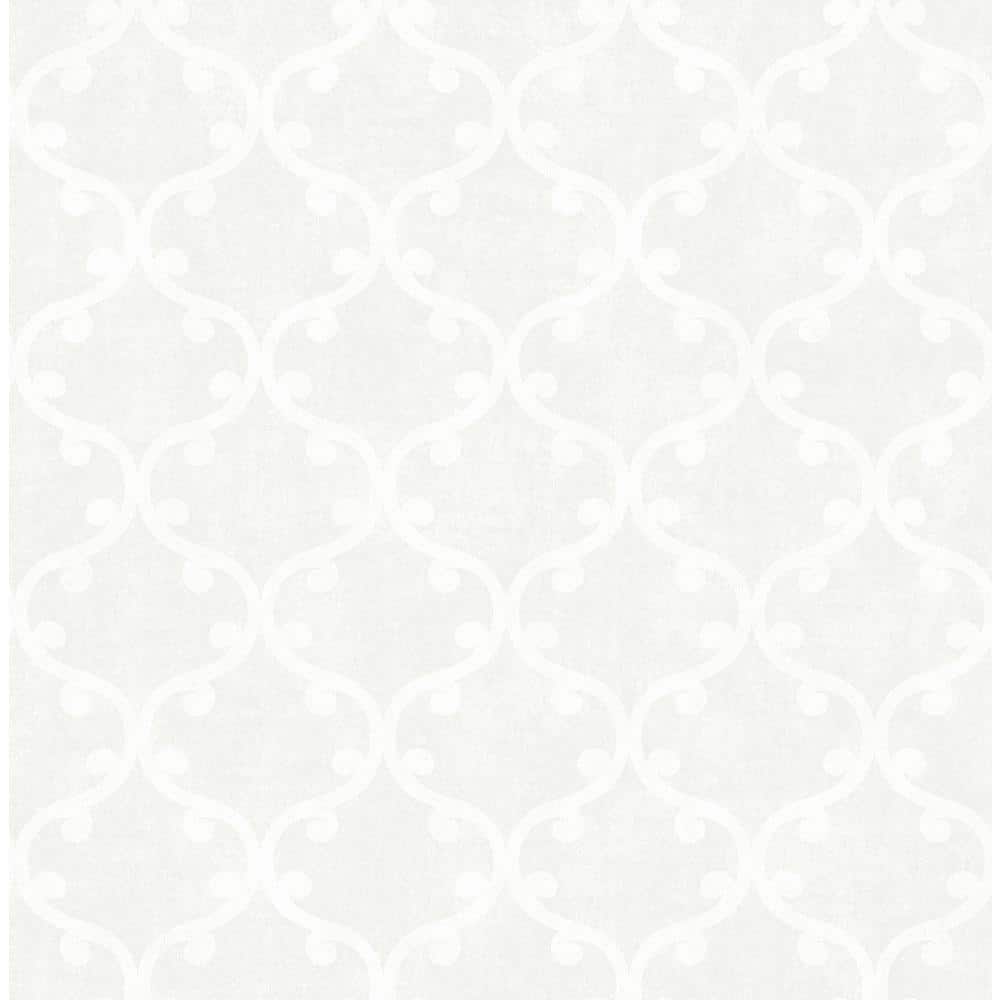 SK Filson White Geometric Scroll Wallpaper DE41821 - The Home Depot