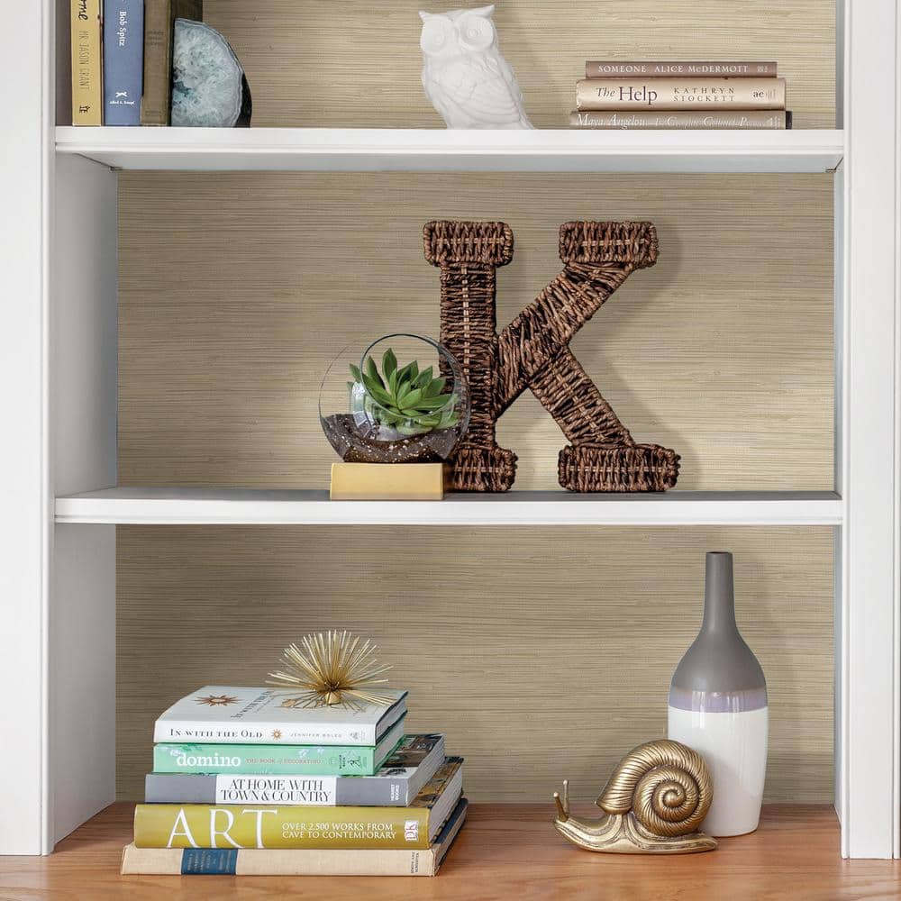 Cream Grasscloth Self-Adhesive Removable Wallpaper Roll