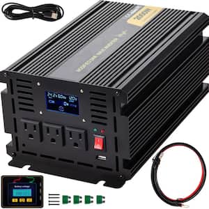 Car Power Converter 2000-Watt Modified Sine Wave Inverter DC 24-Volt to AC 120-Volt with LCD Display Remote Controller