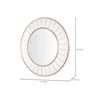 Medium Round Gold Beveled Glass Classic Accent Mirror (32 in. Diameter)