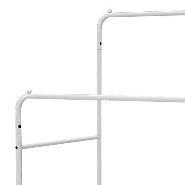 URTR White Garment Coat Rack Freestanding Hanger Double Rods 2