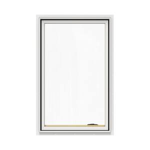 30.75 in. x 48.75 in. W-2500 Series White Painted Clad Wood Right-Handed Casement Window with BetterVue Mesh Screen
