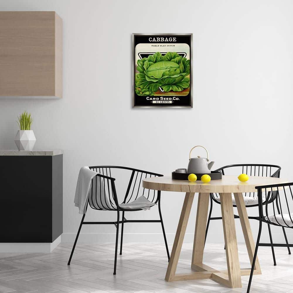 Vintage Garden Cabbage by Lil' Rue Gray Floater Frame Food Graphic Art Print 21 in. x 17 in. price history on PriceWatchPro