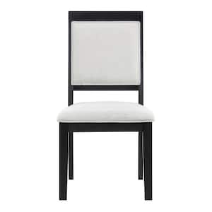 Molly White Upholstered Black Side Chair Set of 2
