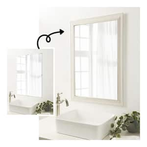 Mirror Makeover Trio White Wash Silver 25.25 in. W x 37.25 in. H Bathroom Mirror Frame Border Kit-Fits a 24x36 mirror