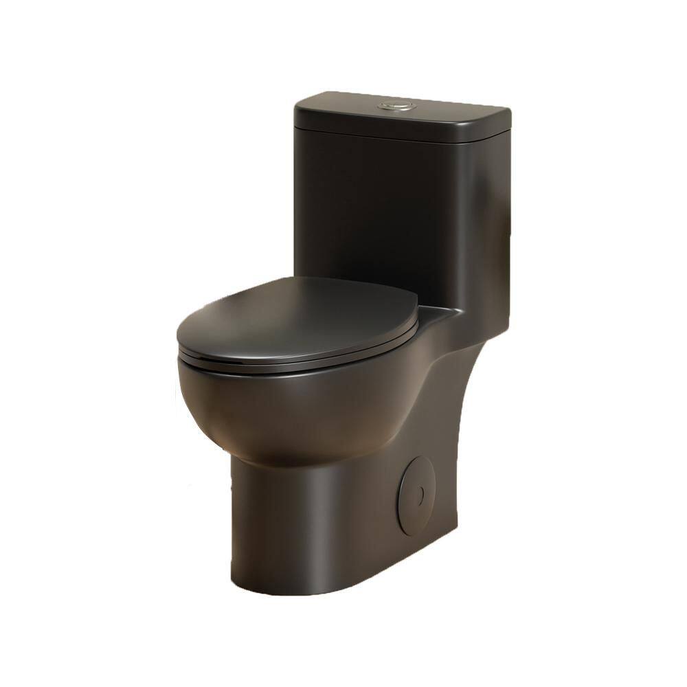 1-Piece 1.1/1.6 GPF Powerful Flush Elongated Toilet in Black, cUPC Certified, WaterSense, ADA, Seat Included price history on PriceWatchPro