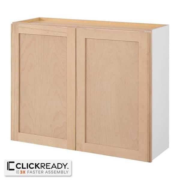 36 in. W x 12 in. D x 30 in. H Ready to Assemble Wall Kitchen Cabinet in Unfinished with CLICKREADY Technology