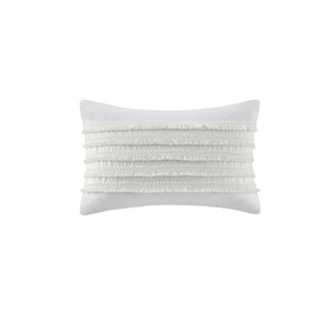 Daria Ivory 12 in. W x 20 in. L Cotton Oblong Pillow