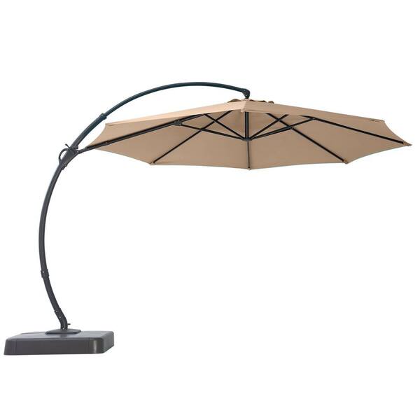 Decksplore Cantilever Umbrella 10 FT Deluxe Curvy Outdoor Patio Umbrella with Base Offset Hanging umbrella with 360 Rotation Beige BSSUB10110C1 Decksplore Cantilever Umbrella 10 FT Deluxe Curvy Outdoor Patio Umbrella with Base Offset Hanging umbrella with 360 Rotation Beige BSSUB10110C1