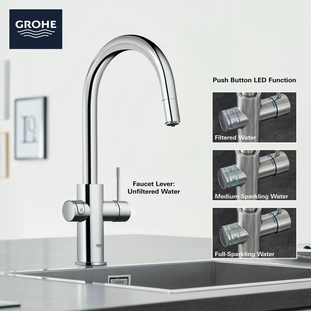 Modern 16" Stainless Steel Pull-Out Spray Kitchen Faucet