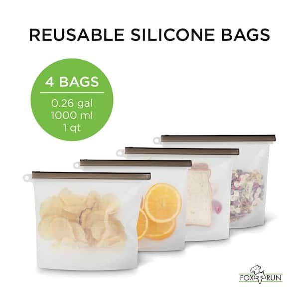 SET of Reusable Silicone Food Storage Bag, Zero Waste Food Storage Bag, Reusable  Food Storage Set, Silicone Storage Bag Silicone Bag Set 