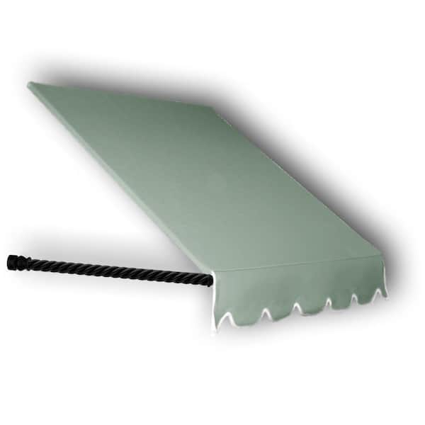 AWNTECH 5 ft. Santa Fe Twisted Rope Arm Window Fixed Awning (24 in. H x 12 in. D) in Sage