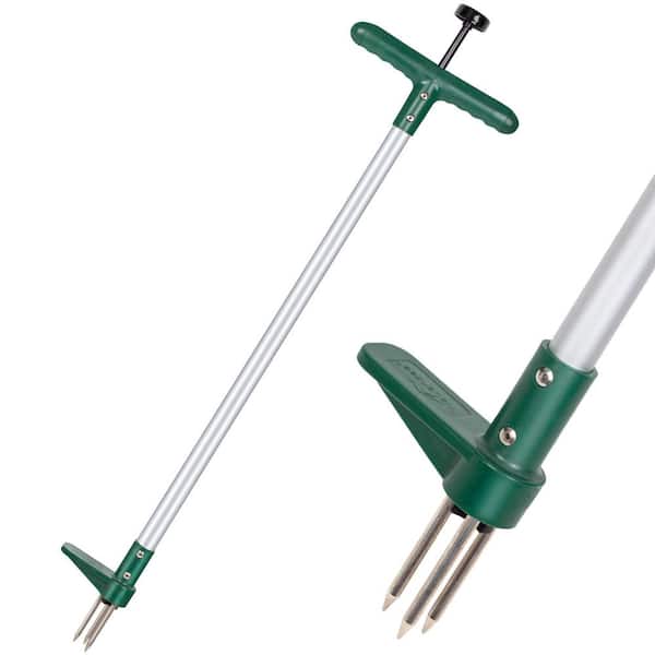 39 in. Weed Puller, 3 Claws Manual Stand Up Weeder Remover, Root and Dandelion Weed Removal Garden Weeding Tool