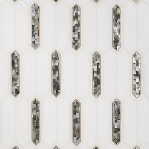 Zip Black Pearl 11.65 in. x 13.62 in. Polished Marble and Brass Wall Mosaic Tile (1.1 Sq. Ft./Each)